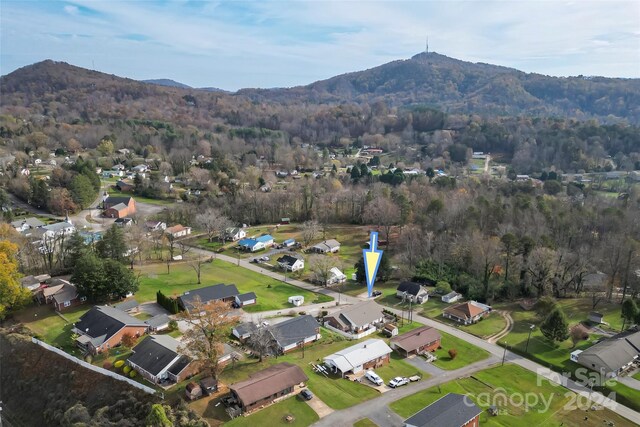 drone / aerial view with a mountain view