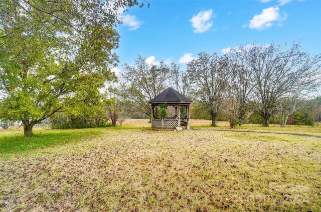 view of yard with a gazebo