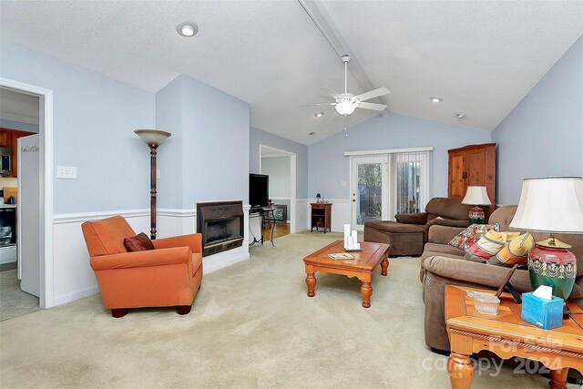 1811 Charter Dr, Rock Hill, SC 29732 - living area featuring a ceiling fan, carpet flooring, and a fireplace