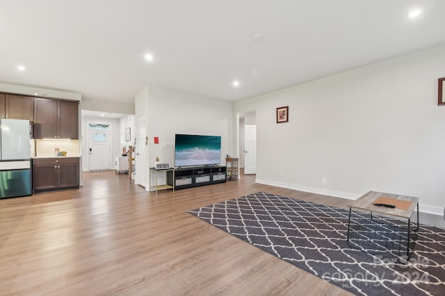 living room with hardwood / wood-style floors