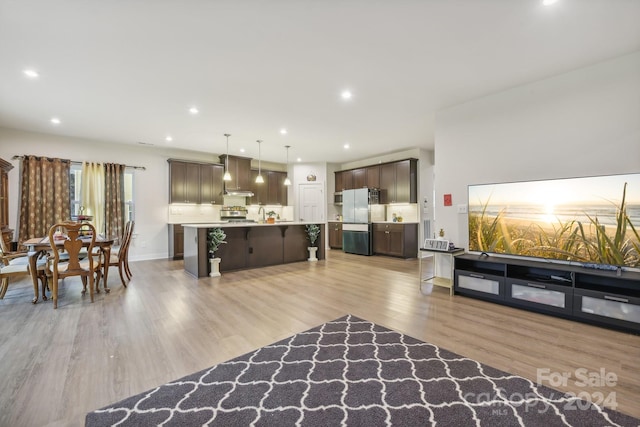 living room featuring light hardwood / wood-style floors