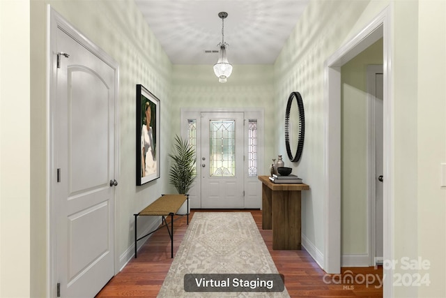 doorway to outside featuring hardwood / wood-style floors