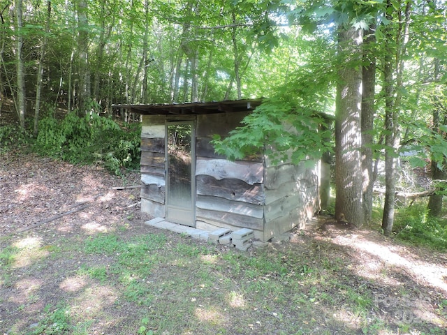 2271 Gouges Creek Rd, Spruce Pine, NC 28777 - view of shed featuring a forest view