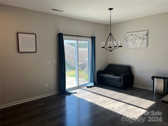 interior space featuring dark hardwood / wood-style flooring