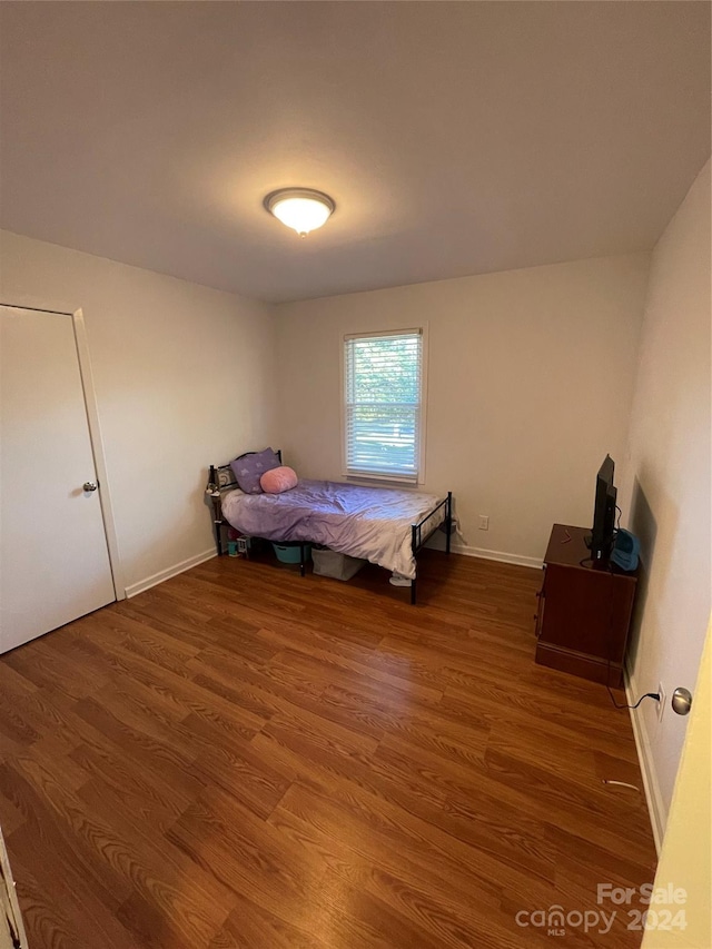 unfurnished bedroom featuring wood-type flooring