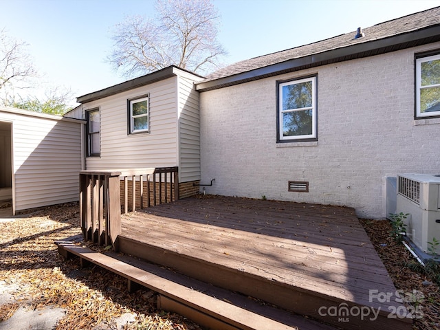 wooden terrace with central AC