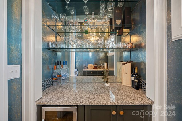 bar featuring wine cooler