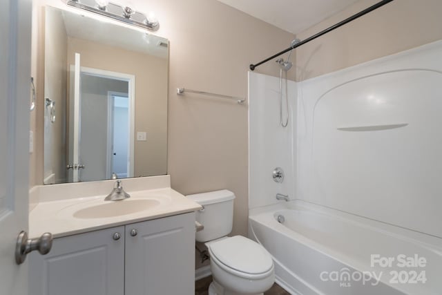 full bathroom with vanity, toilet, and shower / bath combination