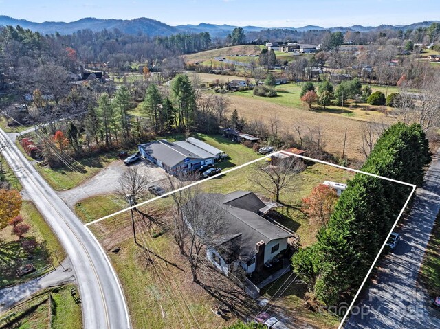 bird's eye view featuring a mountain view