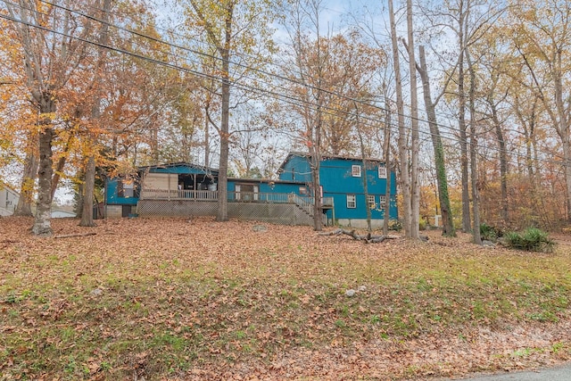 view of yard featuring a deck