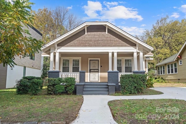 craftsman inspired home with covered porch