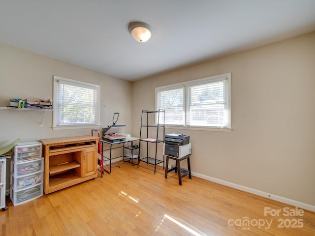 misc room featuring hardwood / wood-style floors and a healthy amount of sunlight