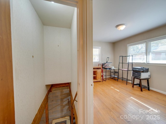 hall featuring hardwood / wood-style floors