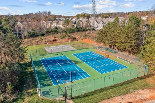 157 Montibello Dr, Mooresville, NC 28117 - view of tennis court featuring a residential view