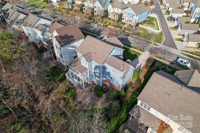 bird's eye view with a residential view