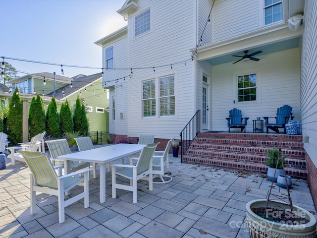 view of patio / terrace with ceiling fan