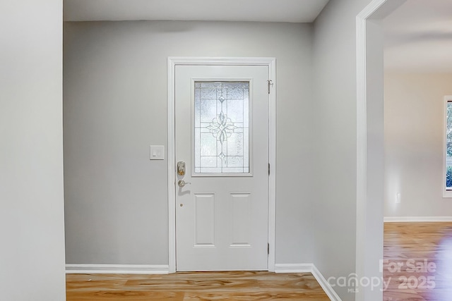 entryway featuring light wood-type flooring