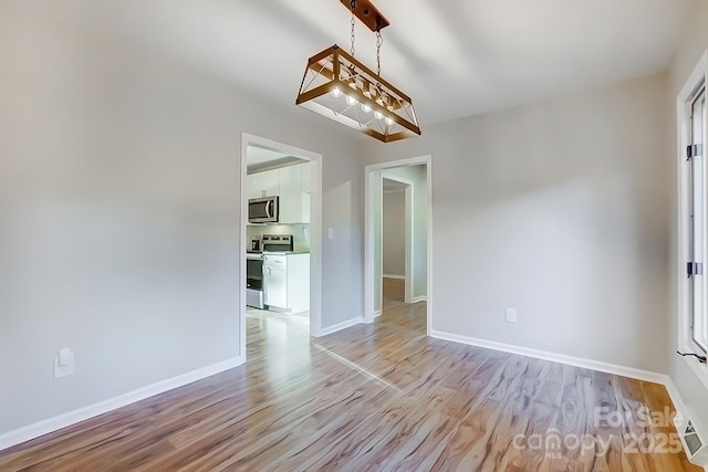 empty room featuring light wood-type flooring