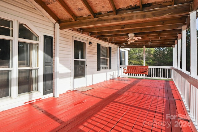 deck with ceiling fan