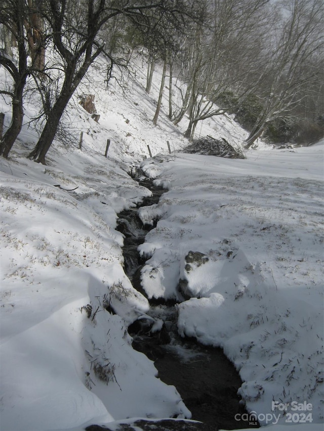 view of yard covered in snow