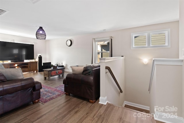 living room featuring hardwood / wood-style floors