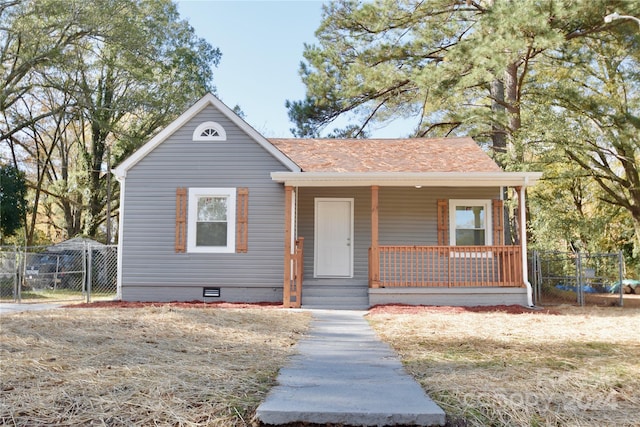 bungalow-style home featuring a porch