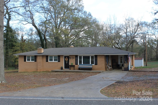 view of single story home