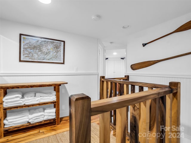 hall featuring light hardwood / wood-style flooring