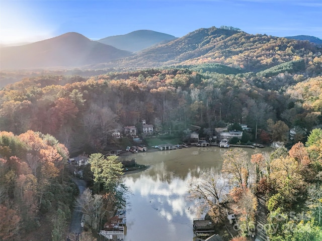 291 Tryon Bay Cir, Lake Lure, NC 28746 - view of mountain background featuring a forest and a large body of water