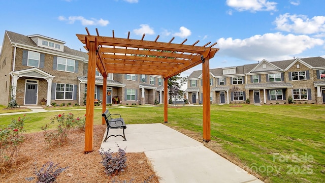 exterior space featuring a pergola