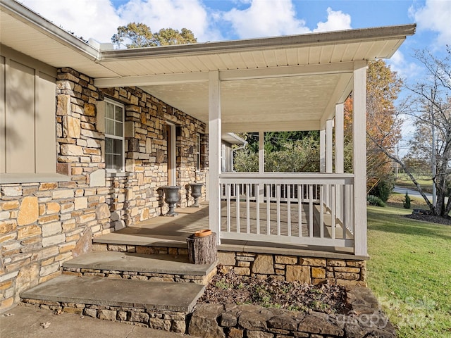 view of patio / terrace featuring covered porch