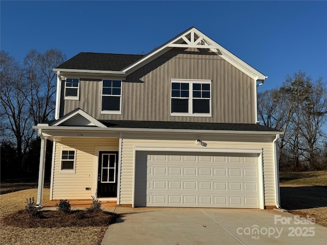 view of front facade with a garage