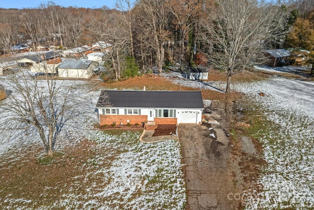 view of snowy aerial view