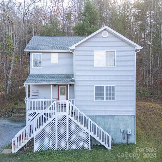 view of front of home with a porch