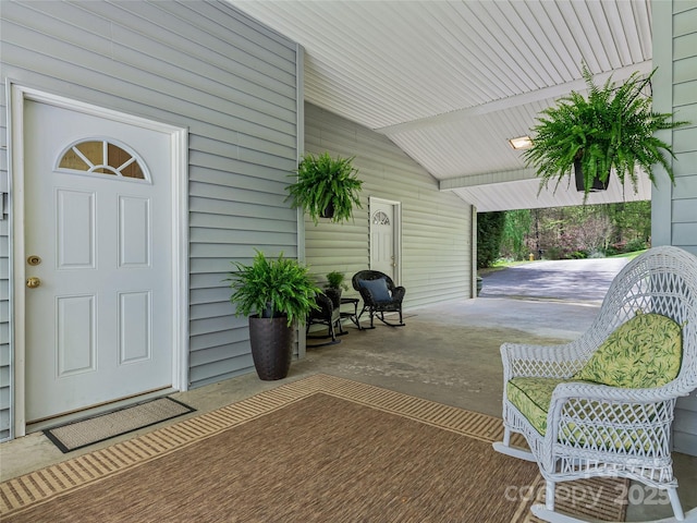 view of patio with covered porch