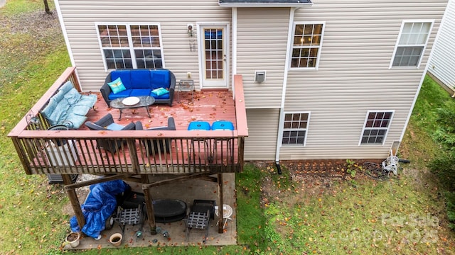 deck with an outdoor living space