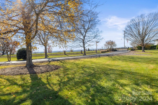 view of home's community featuring a lawn