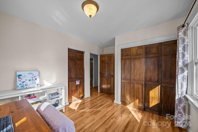 office area featuring light wood-type flooring