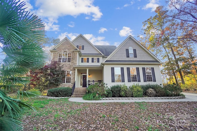 view of front of house with covered porch