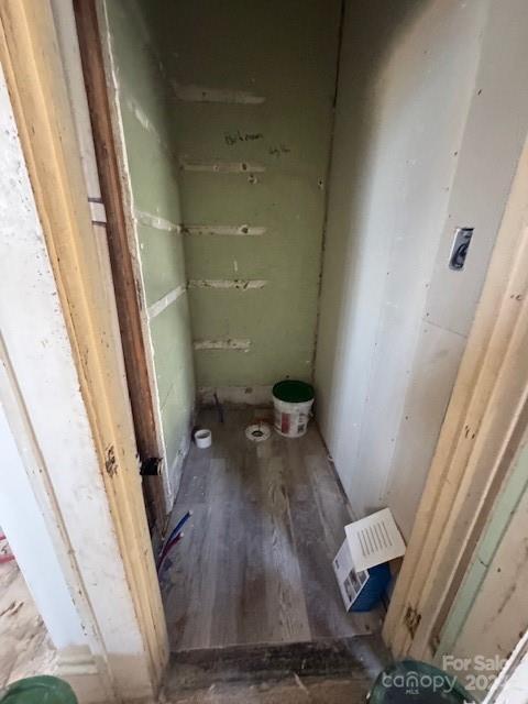 bathroom featuring wood-type flooring