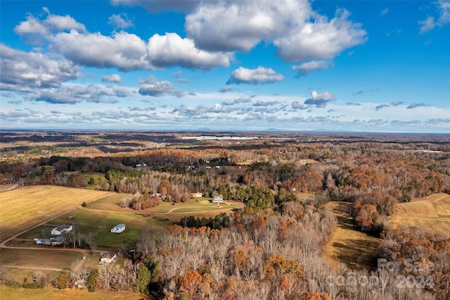 aerial view featuring a rural view