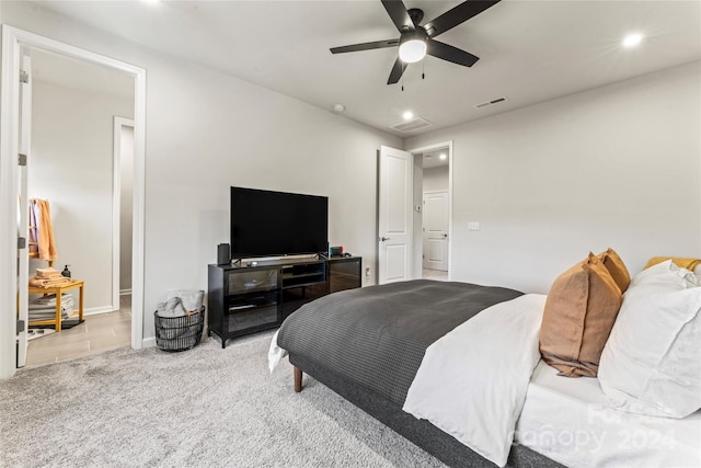 9232 Widden Way, Charlotte, NC 28269 - bedroom with recessed lighting, carpet flooring, baseboards, and a ceiling fan