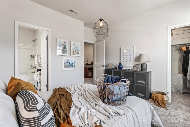 9232 Widden Way, Charlotte, NC 28269 - bedroom featuring carpet flooring, a spacious closet, a closet, and ensuite bathroom