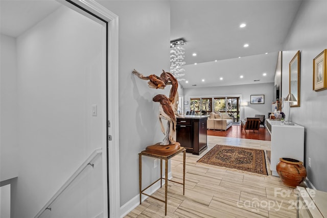 entryway with light hardwood / wood-style flooring