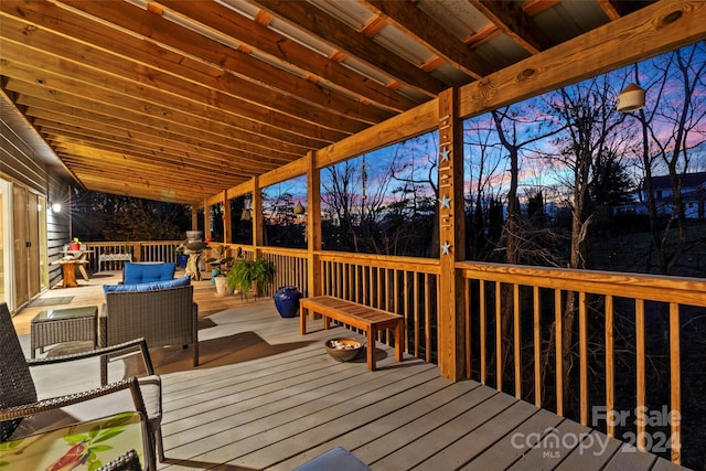 view of deck at dusk