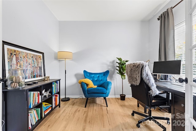 office area featuring light wood-type flooring