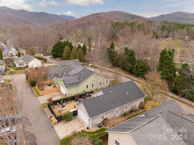 aerial view with a mountain view