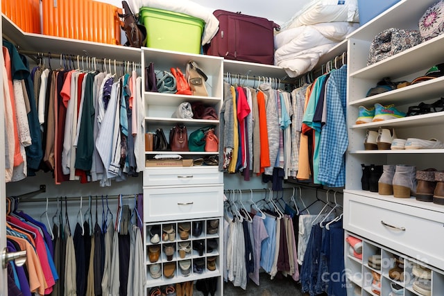 view of walk in closet