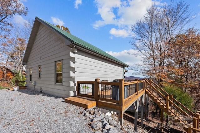 rear view of house with a wooden deck