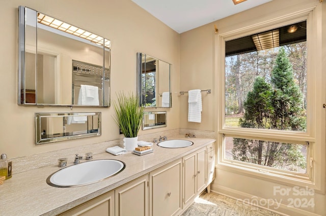 bathroom featuring vanity and a wealth of natural light